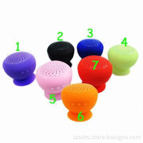 Waterproof Silicone Sucker Colorful Portable Bluetooth Speaker for iPhone/iPad